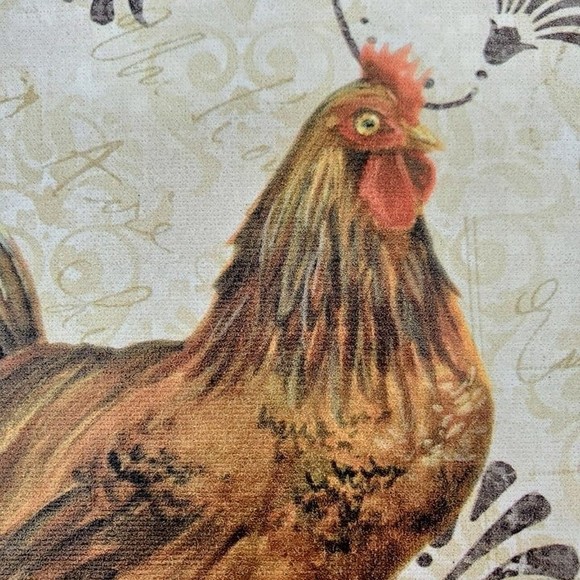 French Farmhouse Roosters Square Canvas Set of 2 Rebecca Baer - Picture 3 of 11